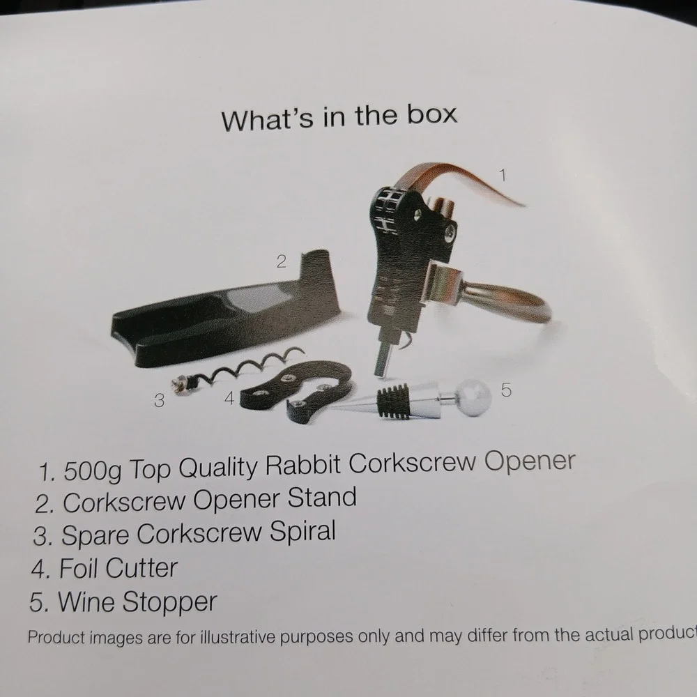 Luxiluxy Premium Wine Opener‎ Set Rabbit Corkscrew Foil Cutter Stopper NIB